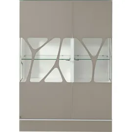 LEONARDO Highboard »Cube«, mit Sicherheitsglas und edlem MDF Holz, Höhe157 cm