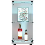 Sammlervitrine aus Glas - Stand Vitrinenschrank - 1 Tür mit Schloss - 2 Ebenen - Freistehend für Wohnzimmer, Schlafzimmer, Büro - Weiß