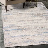 Mazovia Abstraktes Vintage Designer Teppich - Kurzflor - Weich Teppich für Wohnzimmer, Esszimmer - ÖKO-TEX Wohnzimmerteppich - Teppiche Grau Blau 160 x 220 cm