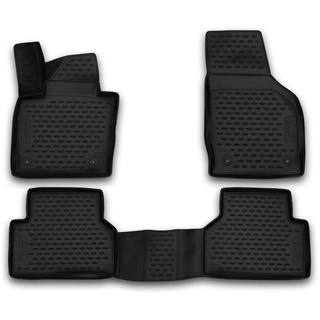 Element Passgenaue Premium 3D Gummimatten Fussmatten passend für Audi Q3, Mk1 restyling, 2014-2018,4 TLG, Schwarz