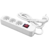 MediaRange Steckdosenleiste 1,40 m Weiß 3 St.