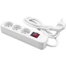 MediaRange Steckdosenleiste 1,40 m Weiß 3 St.