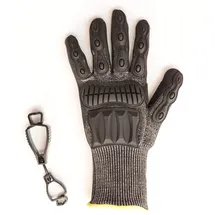 SpeedSafe Black N5SP Schutzhandschuh für Profis schützt gegen Schnitt- u. Schlagverletzungen Gratis-Handschuhhalter, Gr. XS – XXXL, schwarz (L)