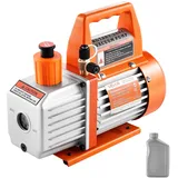 Vevor Vakuumpumpe, 99 L/min, HVAC Einstufige Drehschieber-AC-Unterdruckpumpe, für R134a R22 R410a-Systeme, mit Ölflasche, 4-poligem Motor, 5 Pa, für die Harzentgasung von Kfz-Klimaanlagen