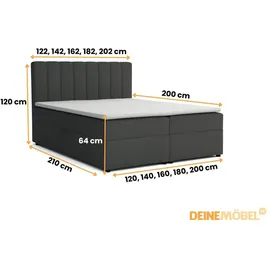 dein schlaf 24 Boxspringbett ROCK 120x200 Velour Creme H4 - Beige