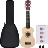 vidaXL Ukulele Set Sopran Ukulele, Braun