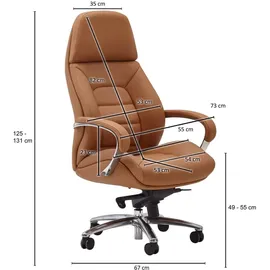 KADIMA DESIGN Chefsessel MIRON aus Leder, Multiblockwippmechanik, bis 120 kg, in 3 Farben verfügbar