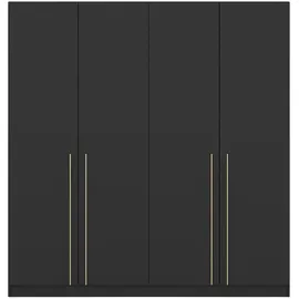 imoebel24 Drehtürenschrank 200 x 210 x 57 cm Schwarz
