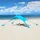 SoBuy Strandzelt Sonnensegel Strandmuschel Tragbarer Strandzelt mit Alu-Stangen Sonnenschutz für Strand Hellblau Metall, Textil, 300x300 cm, Sonnen- - Sichtschutz, Sonnensegel