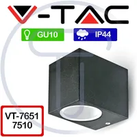 V-Tac VT-7651SQ sw Außenwandleuchte LED GU10 Schwarz