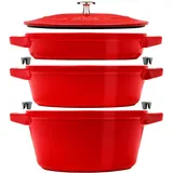 Staub Cocotte Kochtopfset 3-tlg. kirsch-rot