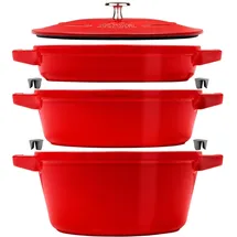 Staub Cocotte Kochtopfset 3-tlg. kirsch-rot