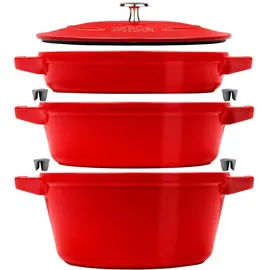 Staub Cocotte Kochtopfset 3-tlg. kirsch-rot