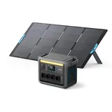 Anker SOLIX C1000 Set Tragbare Powerstation mit 400W Solarpanel, 1800W Solargenerator, 4230V Steckdosen mit max. 2400W Leistung, LFP Powerstation für Outdoor, Camping und Stromreserve