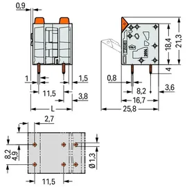 WAGO 2604-3506 Printklemme 4mm2 Polzahl 6 1St.