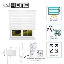 Wellhome Doppelrollo 140 x 180 cm Weiß