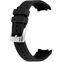 YISIWERA Schwarz Kautschuk Silikon Uhrenarmbänder 22mm Premium Qualität Kautschukband Silikonarmband Gebogene Enden Uhrbänder Gummi Ersatzarmbänder für Moonswatch Swatch Armband für Herren Damen