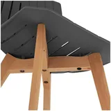 FROMM & STARCK 2er Set bis 150 kg Lehnstuhl Kunststoff Holzbeine Buche grau Designstuhl
