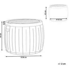 Beliani Aufbewahrungsbox 56 x 47 x 56 cm Grau