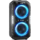 W-King 270W PEAK Bluetooth Lautsprecher Box Groß Lautesten Musikbox Lautsprecher Party Boom Box, Riesig 125dB/12 Custom-Bässe/2*16,5CM-Woofers-Natür Super Bass/MIC>R IN/USB/TF/AUX,Herausnehmbar Akku