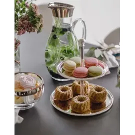 Edzard Etagere Faden Höhe 16 cm 2-stöckig), rund, edel versilbert, anlaufgeschützt,