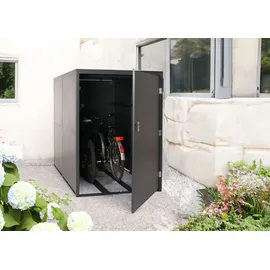Mendler Fahrradgarage HWC-L56c Fahrradbox abschließbar Metall 160x113x209cm anthrazit