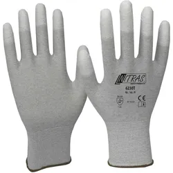 AS Arbeitsschutz Arbeitshandschuhe | 12 Paar Nitras Antistatikhandschuhe | grau | Gr. 8