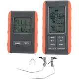 Glomora Fleischthermometer, Dual Sonde Digitaler HTN Bildschirm Temperaturalarm Kabelloses BBQ Grillthermometer Für Die Lebensmittelküche,Kochen,BBQ