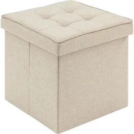 Woltu Sitzbank Faltbar Beige 37,5 x 37,5 x 38 cm