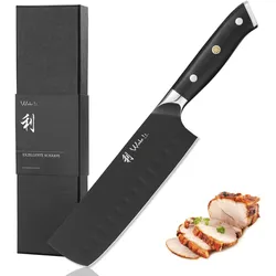 Nakiri Messer mit 17cm Klinge, G10 Griff, Premium Edelstahl Küchenmesser und Profi Messer in Geschenkverpackung