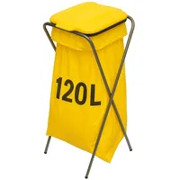 gardivo Müllsackständer 120 l, Müllsackhalter, Ständer für Müllsäcke, Abfalltrenner Müllbeutelhalter rostfrei, Klappe mit Beutelhalter, innen außen (Gelb)