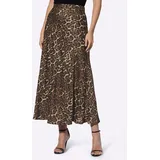 Heine Satinrock in braun-schwarz-bedruckt | Gr.: 34