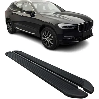 OMAC Seitenschweller Trittbretter Schweller kompatibel mit Volvo XC60 2017-2025 Alu Schwarz 2X