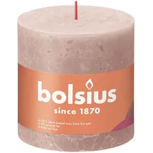 Bolsius Rustik Stumpenkerze 10 x 10 cm nebliges rosa