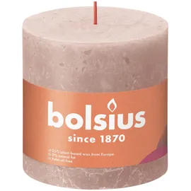 Bolsius Rustik Stumpenkerze 10 x 10 cm nebliges rosa