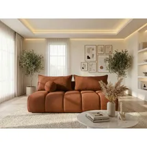 WFL GROUP Schlafcouch Bouclé 3-Sitzer Terracotta