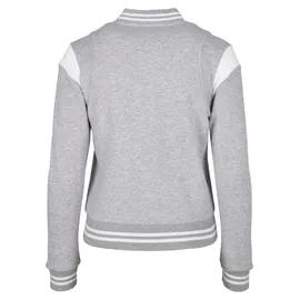 URBAN CLASSICS Ladies Organic Inset College Sweat Jacket (TB3776-01219-0037) grey/white