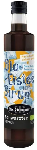 BioGourmet Eistee Sirup Schwarztee Pfirsich bio