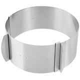 Zenker Tortenring PATISSERIE, flexibler Profi-Torten-Ring von Ø 16 - Ø 30 cm, mit 2 Zieh-Griffen, verstellbarer Ring für perfekte Schicht-Torten (Farbe: Silber), Menge: 1 Stück