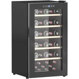 HOMCOM Weinkühlschrank, 91 L Getränkekühlschrank für 41 Flaschen, Weinklimaschrank, Flaschenkühlschrank mit Innenbeleuchtung, Touch, 5-20°C, Schwarz