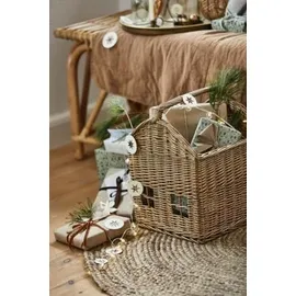 ib laursen Aufbewahrungskorb Korbhaus aus Rattan 30 x 32 x 40 cm grau