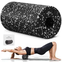EVEREST Fitness Faszienrolle 30 cm mittel-hart in schwarz/weiß inkl. Booklet - Professionelle Faszien Rolle für Rücken und Wirbelsäule, Foam Roller, Massagerolle, Fitness Rolle, Yoga Massageroller