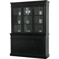 VCM ebuy24 Vitrinenschrank Amaretta Schwarz 142 x 45 cm)
