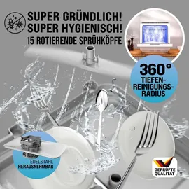 monzana MSPM900 Tischgeschirrspüler (freistehend, 450 mm breit, Weiß)