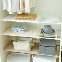 Laminiertes Ablageregal Ohne Bohren Für Kleiderschrank, Badezimmer, Küche, Schuhschrank, Teleskopregal (weiß, 30 X 9,5)