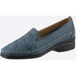 Slipper, Damen, Gr. 38, blau (jeansblau), Veloursleder, feminin, Schuhe