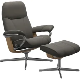 Stressless Stressless® Relaxsessel »Consul«, mit Cross Base, Größe S, M & L, Holzakzent Eiche grau