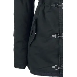 Rock Rebel by EMP Damen schwarze Winterjacke mit Nieten 3XL - schwarz - 3XL