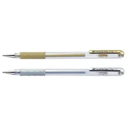 Pentel Gel-Tintenroller K118, gold und silber, Display