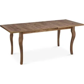 Konsimo Esstisch ausziehbar bis 190cm, rechteckig 'cabio', Braun, laminierte Möbelplatte, Elegant, 150-190x76,5x80 - Konsimo